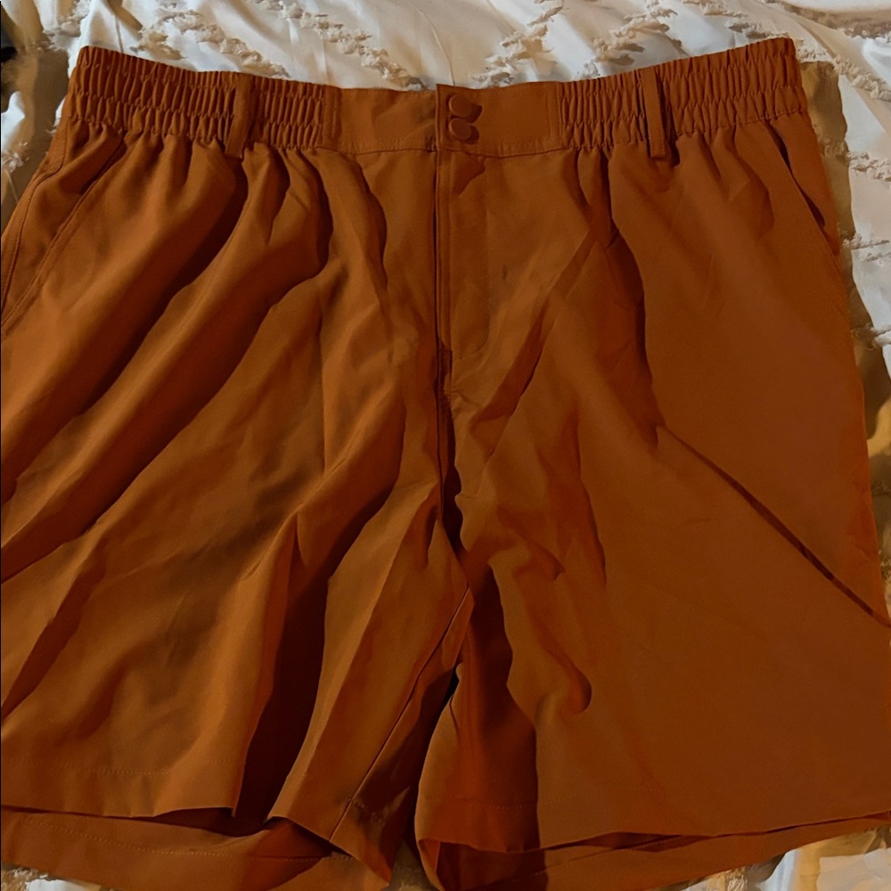 BURLEBO Men's Burnt Orange Athletic Shorts
